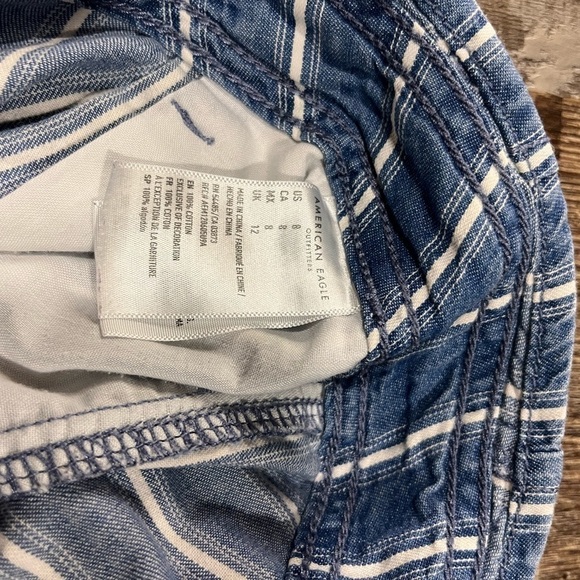 American Eagle High Waist Paperbag Denim Jean Short Size 8 Y2K Preppy Retro - Picture 9 of 11